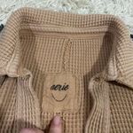 Aerie Brown Oversized Waffle Knit V-neck Sweater Photo 6
