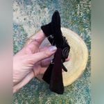 Vintage black velvet rosette spring clip hair bow Photo 4