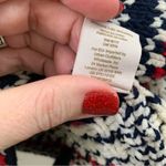 Free People  Annabelle Knit Nordic Longline Cardigan Navy/Red/White Sweater Photo 5