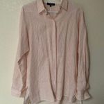 Lafayette 148  New York Size Small pink pinstripe linen top collared button up Photo 7