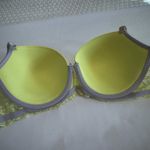Victoria's Secret Victoria’s Secret 36D Lined Demi Neon Yellow Grey Lace Underwire Bra Dream Angel Photo 6