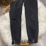 ASOS High Rise Farleigh 'Slim' Mom Distressed Denim Jeans Washed Black Size 26 Photo 11