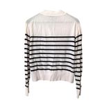J.Crew Striped Cropped Button Front Cardigan White Navy X-Large Photo 2