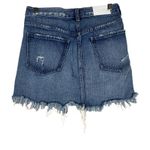 Pistola Mini Skirt Womens 25 Medium Wash Denim Distressed Crossover Waist Retro Photo 2