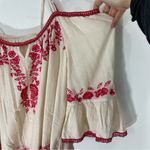 Love Sam  Ivory Rose Embroidered Peasant Top Cold Shoulder Size Small Photo 4