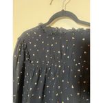 Sanctuary Anthropologie Women Top L Black Floral Ruffle Lined Smocked Blouse Photo 4