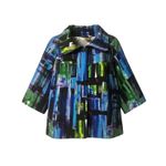Peck & Peck Weekend Abstract Print Jacket M Blue Green Black Zip Bold Modern Size M Photo 0