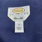 Talbots  100% Silk Midi Dress‎ Blue Short Sleeve Side Zip Sheath Women's Size 2 Photo 4