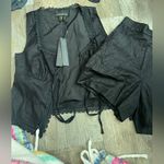 NWT house of Harlow Black Lace Trim Vest and Shorts Set size xs Photo 1