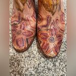 Schutz leather boots slouch ankle boots multi color doodle drawing floral Size 8 Photo 2
