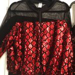 Awish dance costume large adult Red Sequin Jacket and Black ONE PIECE mesh detai Photo 10