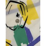 Vintage White Purple Wrap Scarf Rectangle Geometric Colorful 53" X 10" Photo 5