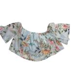 Peach Love Women’s Off Shoulder Floral Crop Top Size Medium Multicolored Photo 3