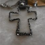 Story by Davinci Purple Rhinestone Cross Silver Tone Pendant Necklace & Earrings Photo 1