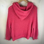Aerie Womens Hooded Open Knit Long Sleeve Sweater Size Small Pink Color Classic Photo 7