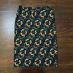 Anthropologie Maeve teal, purple & tan pencil skirt size M Photo 2