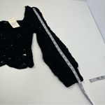 idem Ditto Vicki Idem‎ Ditto Black Crochet Long Sleeve Crop Top Womens Bohemian Small NEW Photo 7