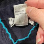 Funky 80’s oversized textured double v scallop neck sweatshirt top geometric Blue Size 2X Photo 4