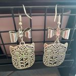 Elegant Owl Earrings with Pink and Bow Accents Photo 2