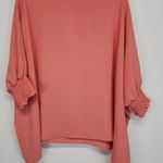 Pink Clover  Coral Blouse with Lace Sleeves Photo 1