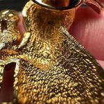 Avon Easter Bunny Rabbit With Flower Gold Tone Rhinestone Lapel Tack Pin Photo 7