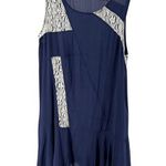Umgee  lace patchwork navy lightweight knee length dress large casual wedding Photo 0