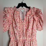 Pinch Women Size Large Ruffles Mini Floral Dress Short Puffy Sleeves Modest‎ New Orange Photo 1