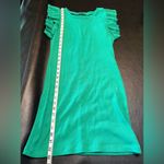ZARA  Vibrant Green Mini Dress with Ruffle Sleeves size L. Photo 9