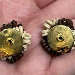 Les Bernard Vintage Signed Designer Round Circle Cluster Clip On Earrings Photo 5