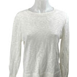 J.Crew Women's White Crewneck Long Sleeve Sheer Knit Beach Sweater Top Size XS Photo 0