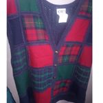 Unisex Koret VTG Plaid Tartan Holiday Vest Wool Patch Large Green Photo 1