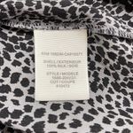 Joie  Gray and Black Animal Print 100% Silk Short Sleeve Scoop Neck Blouse Photo 7