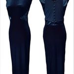 Rhapsody Vintage 90s Black Velvet Satin Mesh Button Corset Goth Witch Vamp Dress Photo 0