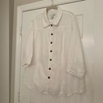 Lucy & Laurel  Women 100% Linen Jacket 3/4 Sleeve White Pockets Plus Size Photo 1
