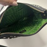 Kate Spade  New York Black White Shoulder Bag Purse Pattern Green Lining Top Zip Photo 6