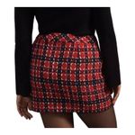 Endless Rose  Anthropologie Mini Skirt 2XL Red Tweed Plaid Academia Preppy NEW Photo 3