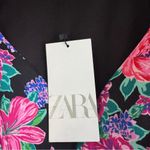 ZARA  NWT Floral Cropped Short Puff Sleeve Blouse Size XS Photo 3