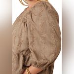 Hayden Women’s Brushed Floral Detailed Puff Sleeve Square Neck Top L Photo 6