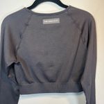 Pink Soda Sport Seamless Long Sleeve Ribbed Crop Top Athletic Shirt Women's L/XL Gray Size L Photo 6