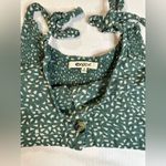 Rip Curl Sleeveless Womens Crop Top Green White Ruched Back Button Front Size Sm Photo 1