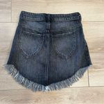 We The Free  People Bailey Black Denim Frayed Raw Hem Jean Mini Skirt Size 24 Photo 2