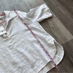ZARA NWT  white 100% linen‎ polo oversized shirt Photo 3