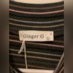 Ginger G Striped Ribbed Knit Mock Neck Sleeveless Dress. Size-Large Photo 3
