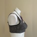 Liveday Seamless Bra wireless Comfort Gray Purple Black Jewel In Front SZ L Size L Photo 1