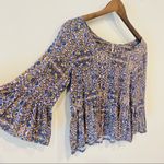 Free People Cropped Peplum Flare Sleeve Top Photo 4