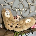 Fuzzy Babba Bear Slippers Light Tan Sherpa Lined Womens fits 7 7.5 8 8.5 9 9.5 Photo 2