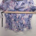 Vintage Tess Button Up Blouse 12 Fairy Silk Blue Photo 11