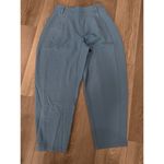 Halara  Mid Rise Pocket Barrel Leg Work Pants Casual Pleated Pull On Light Blue S Photo 3