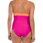 Summersalt ‎ One Piece Swimsuit  The Jetsetter Hibiscus Tangerine Pink Photo 1