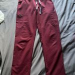 FIGS Burgundy Set Medium Catarina Top and High Waisted Yola Skinny Pants Photo 3